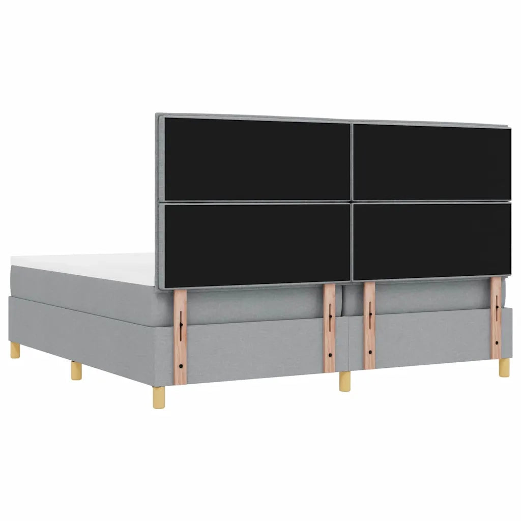 Letto a molle con materasso Grigio chiaro 200 x 200 cm Tessuto 3344247