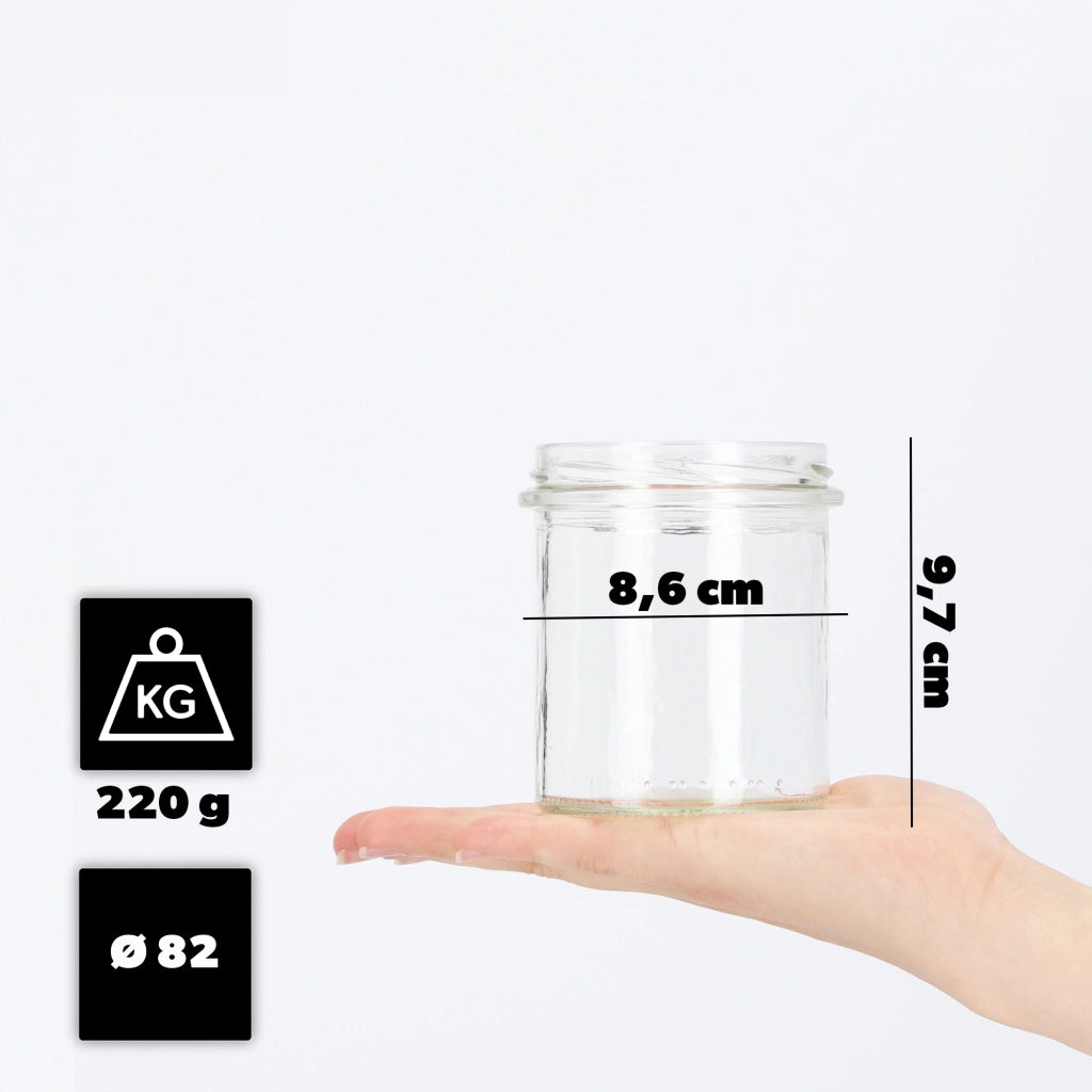 KADAX 10 pezzi Barattoli da 350 ml per miele, conserve, marmellata, tappi e coperchi Fi 82