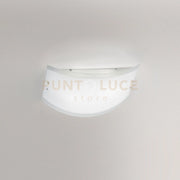 LECCE P/P PLAFONIERA IN VETRO BIANCO PARTICOLARI METALLO CROMO 2 LUCI ATTACCO E27 32,5CM