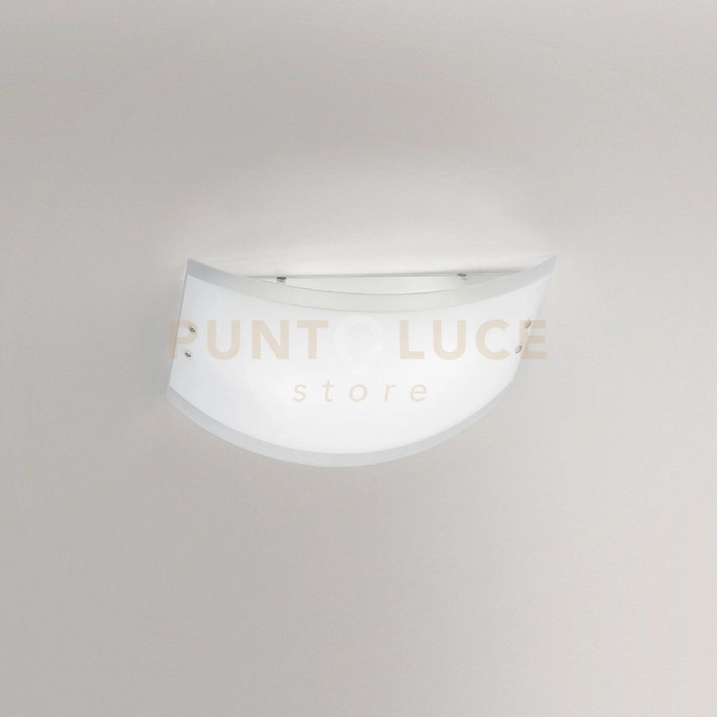 LECCE P/P PLAFONIERA IN VETRO BIANCO PARTICOLARI METALLO CROMO 2 LUCI ATTACCO E27 32,5CM