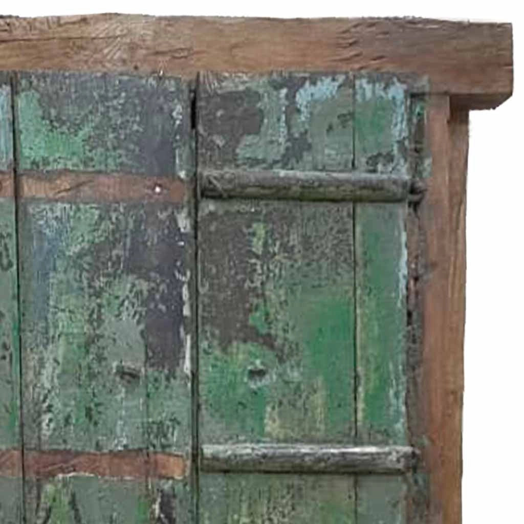 Finestra in legno con finitura artigianale blu, 91x10x153h cm