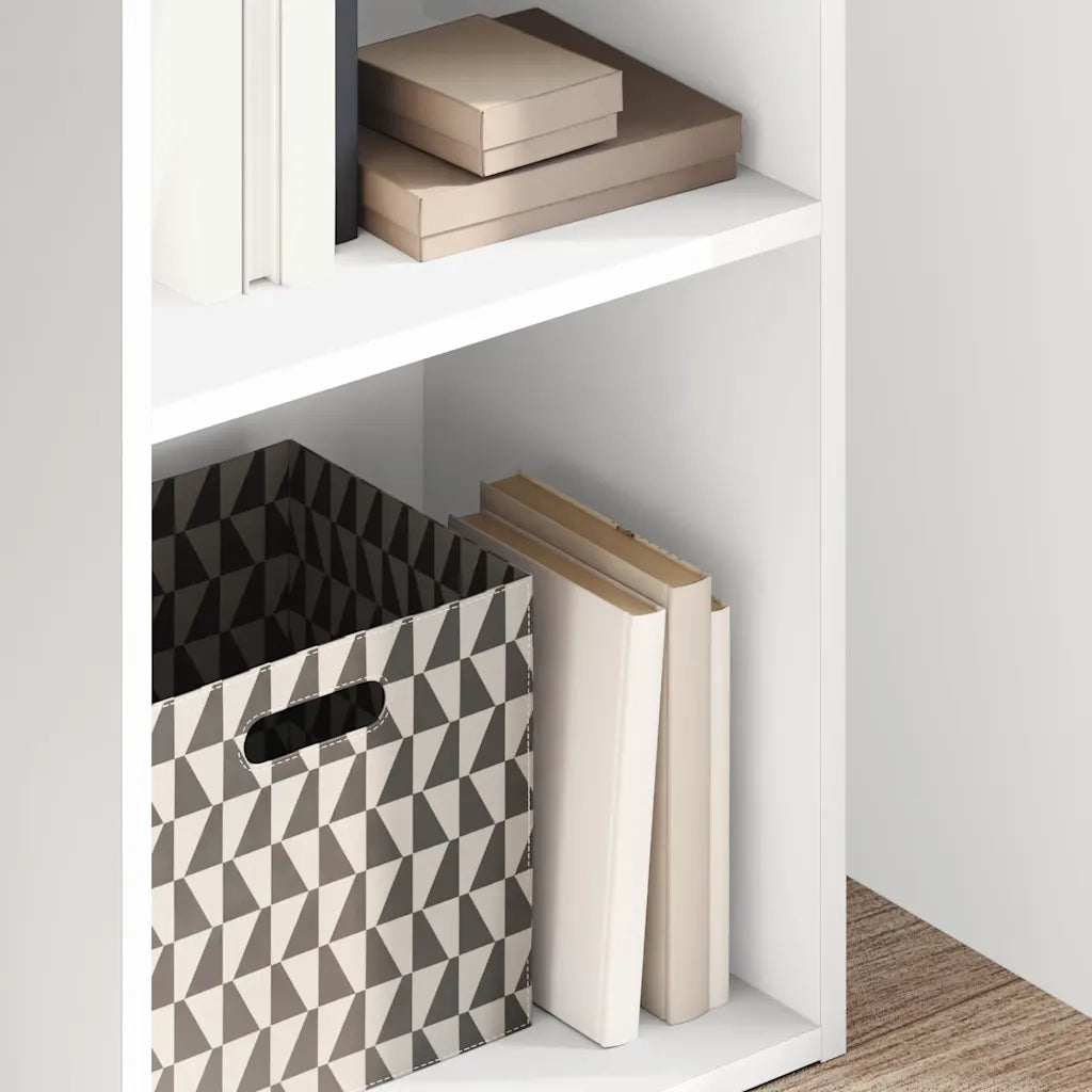 Libreria-Scaffale per Libri-Mobile di Stoccaggio Bianca 40x30x152 cm in Legno Multistrato