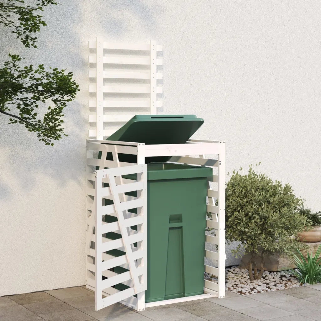 Copribidone Bianco 84x90x128,5 cm in Legno Massello di Pino 825101