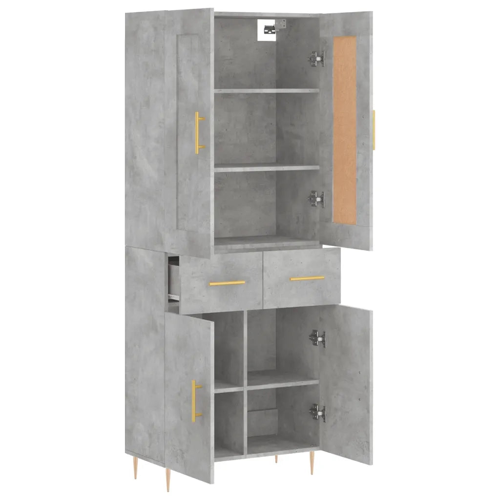 Credenza Grigio Cemento 69,5x34x180 cm in Legno Multistrato 3199869
