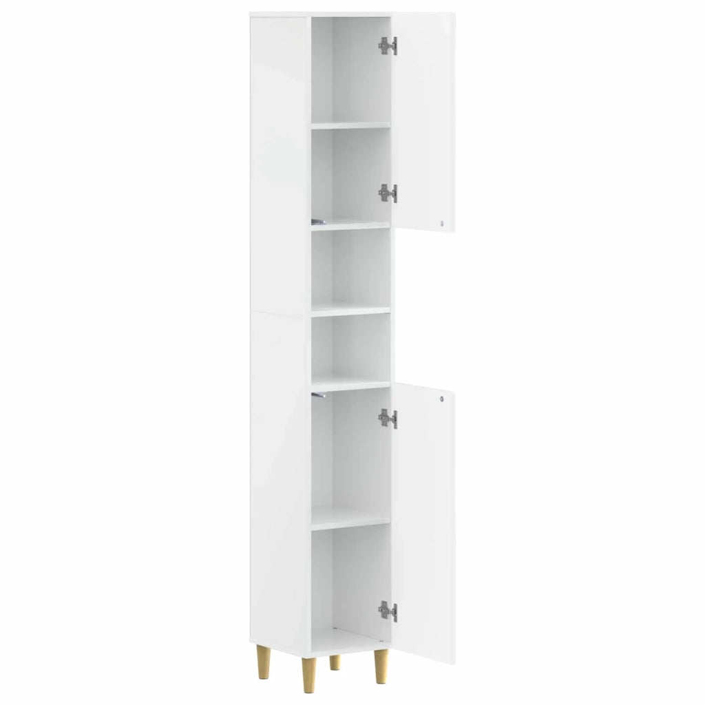 Armadio da Bagno con Ripiano Aperto ARNHEM Bianco Lucido 896599