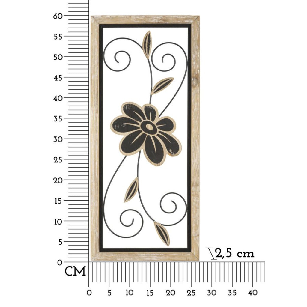 Decorazione in Metallo 3D Fiori 47, Marrone, Metallo, 26x2,5x60 cm
