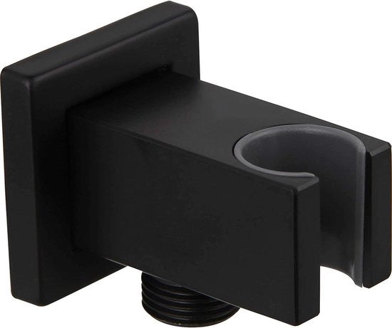 Supporto per doccia in messina nero - 1/2" wandaansluitboog - accessorio da bagno moderno