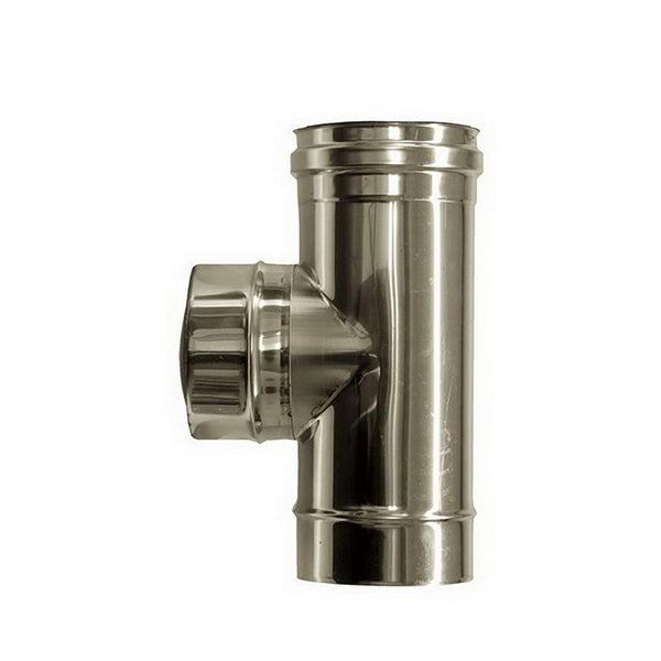 Raccordo T 90 canna fumaria DN 120 tubo acciaio inox 316
