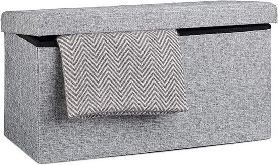 Cassa con coperchio, divano letto pieghevole alla testiera, imbottito, spazievole, 76 x 38 x 38 cm