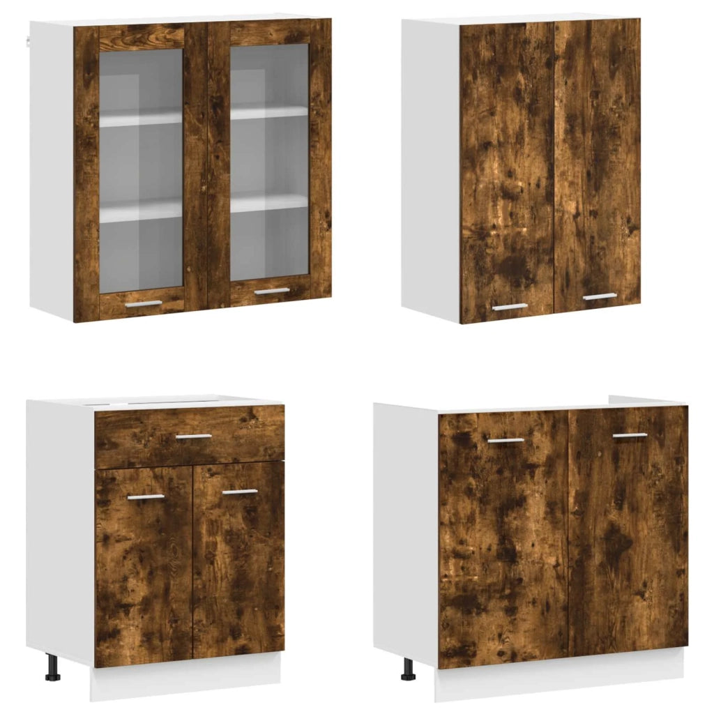 Unità Cucina LYON 8 pz Rovere Fumo Legno ingegnerizzato 3438207