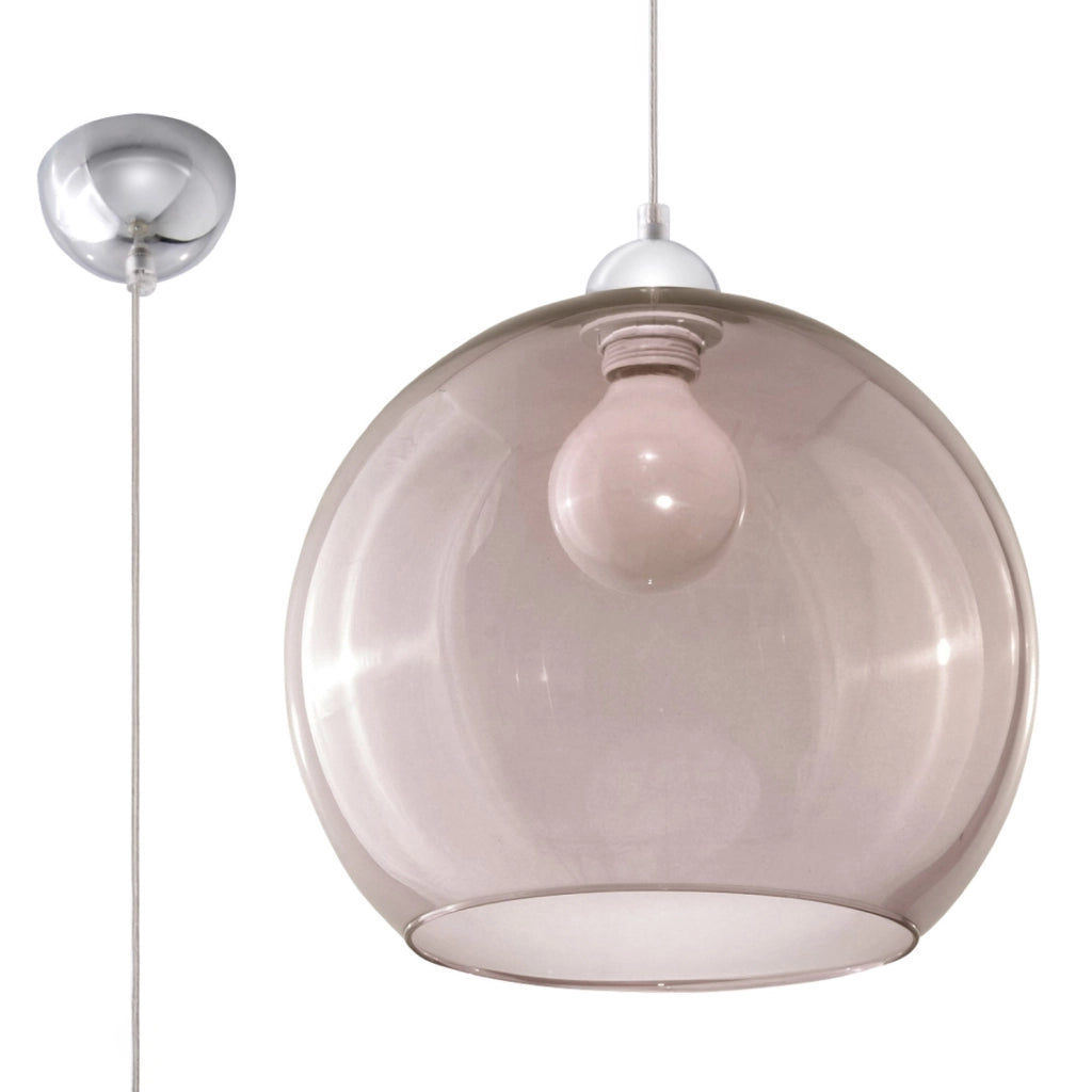 Lampada a sospensione ROTUND vetro trasparente cromo E27 30cm