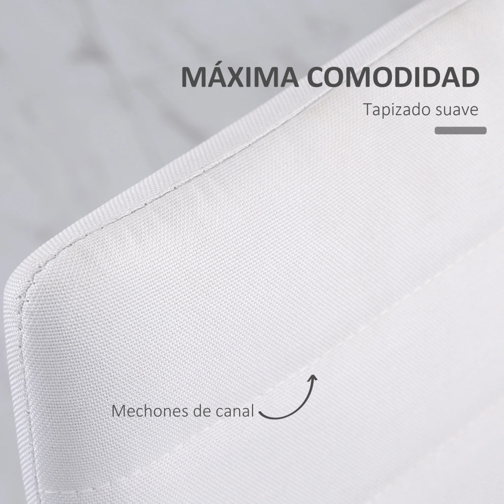 Set 4 Sedie da Pranzo Imbottite ¨C Zephmum ¨C Bianco Metallo 41x50x97 cm