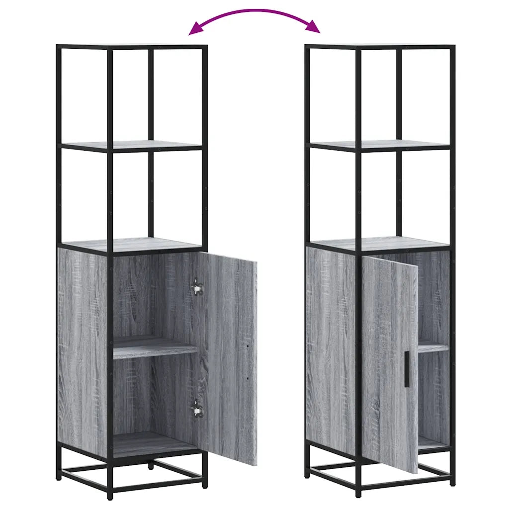Credenza-Buffet-Armadio da cucina Grigio Sonoma 35,5x35x139 cm Legno Multistrato Metallo 245798