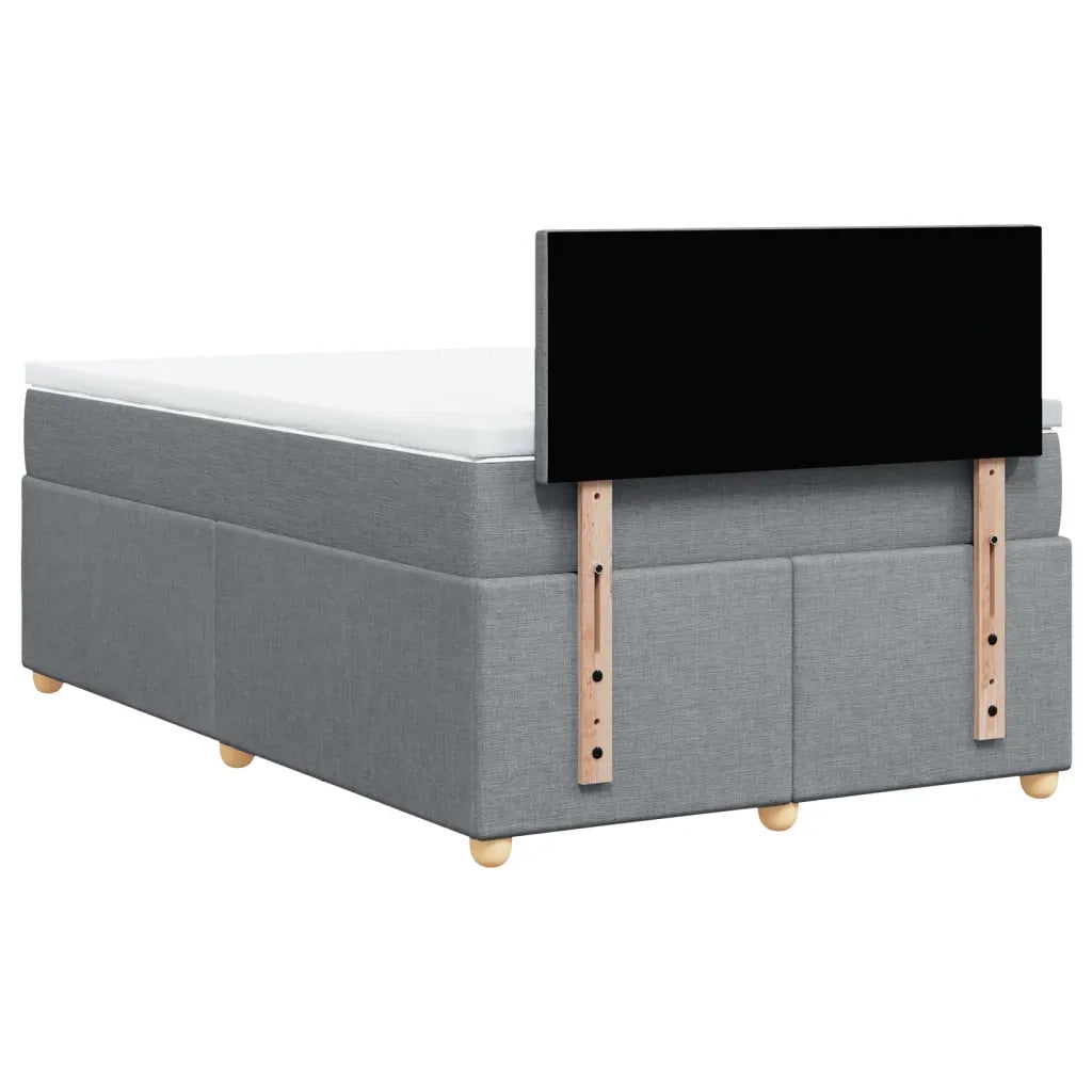 Giroletto a Molle con Materasso Grigio Chiaro 120x200cm Tessuto