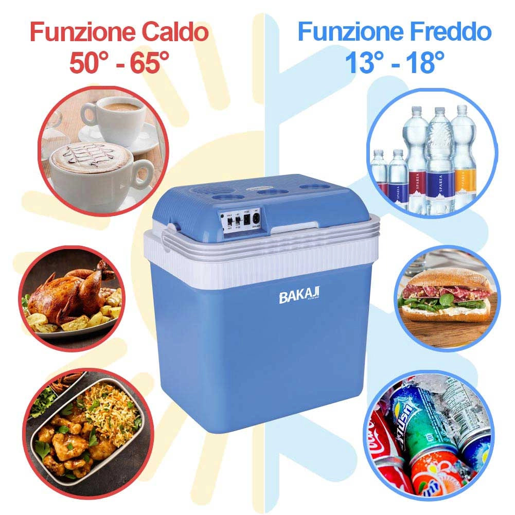 Frigorifero Elettrico 24lt 12v 220v Auto Camper Casa Portatile Funzione Caldo Freddo