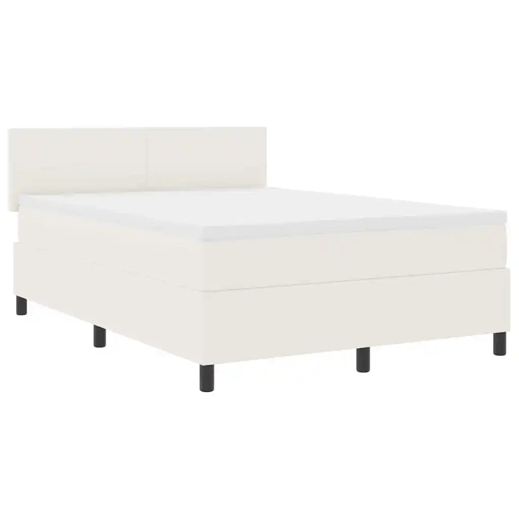 Letto a Sorgente LED con testiera Crema e Bianco 160 x 200 cm 3337609