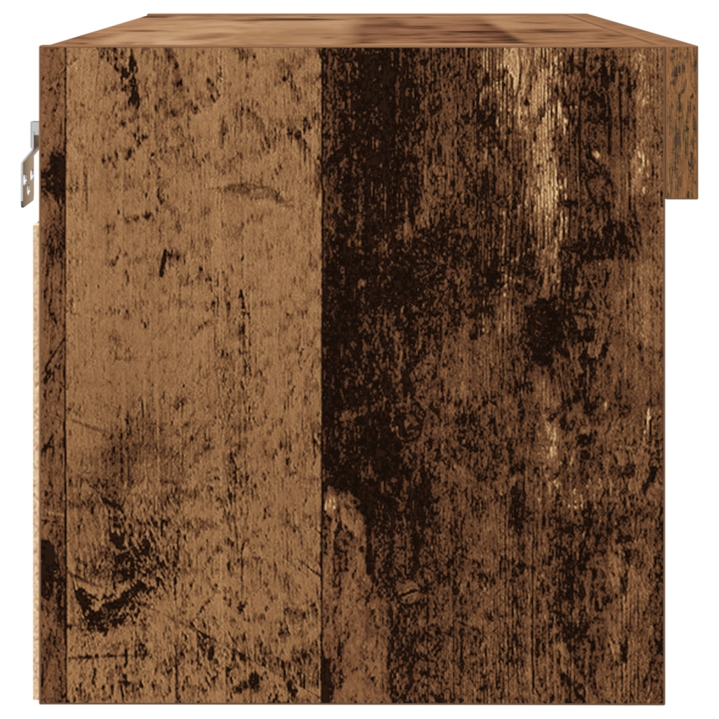 Mobile TV  con luci LED in legno vecchio 80x30x30 cm
