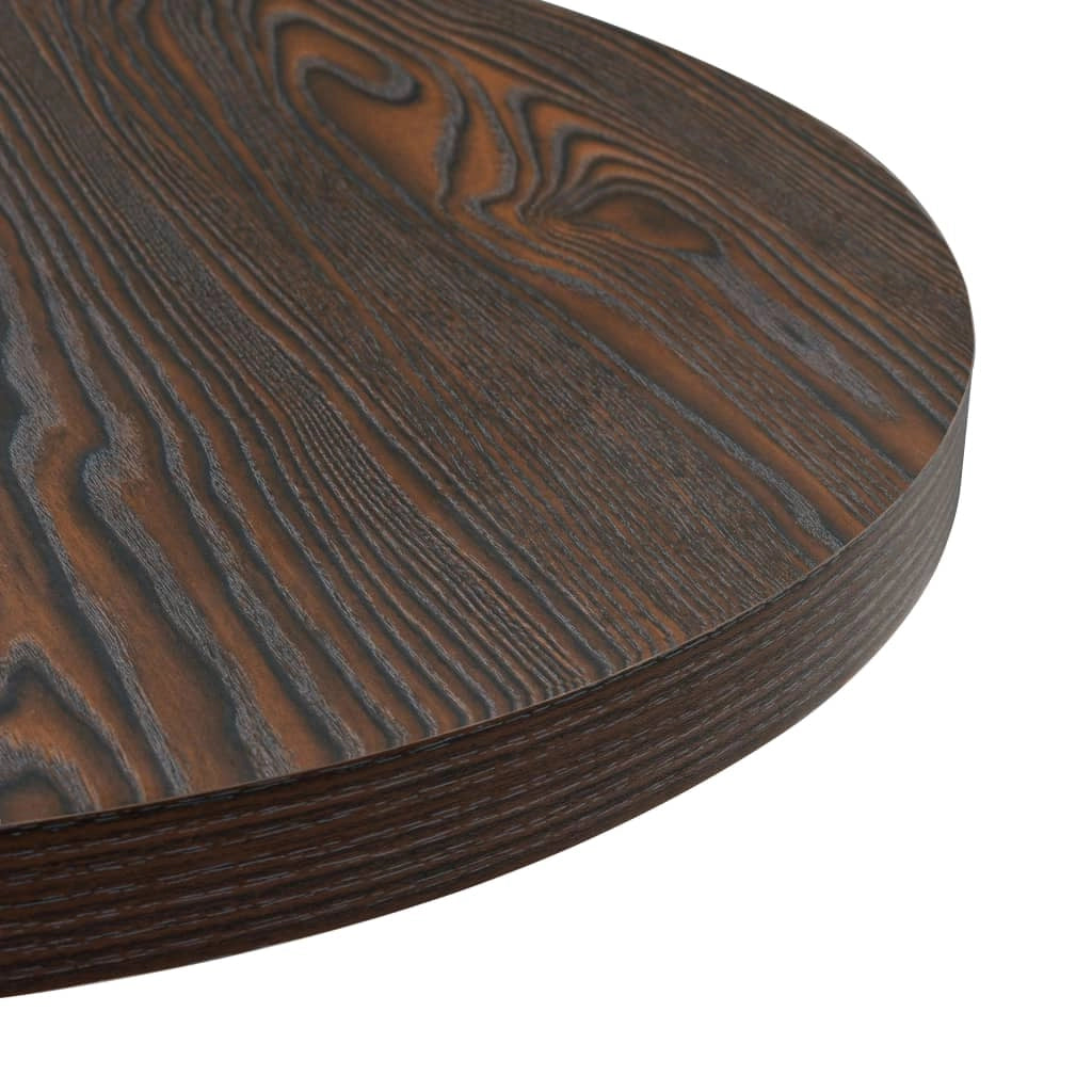 Tavolo alto stile bar/bistrot rotondo MDF e acciaio 60 cm marrone cenere scuro 0902110