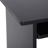 Scrivania PC Moderna in Legno con Ripiano per CPU e Spazio per Tastiera Estraibile, 80x45x75 cm, Nero