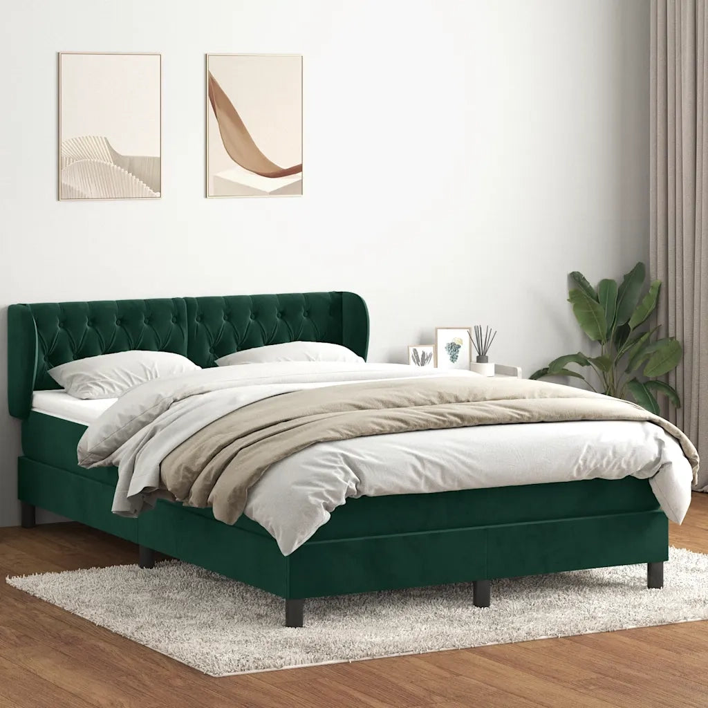 Giroletto a Molle con Materasso Verde Scuro 160x220 cm Velluto 3317826