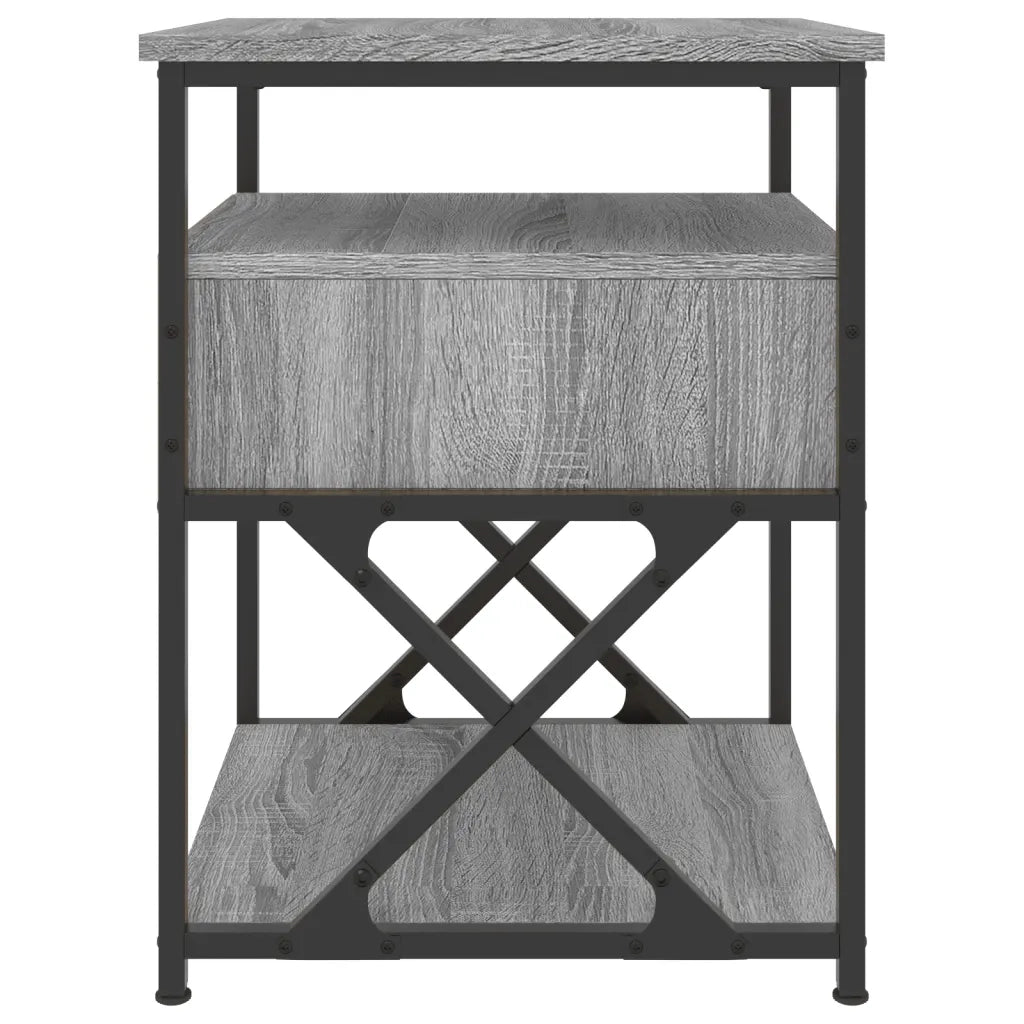 Comodini 2 pz-Set di 2 Tavolino da notte Grigio Sonoma 40x42x55 cm in Legno Multistrato
