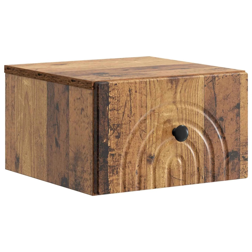 Mobiletto da notte a muro Legno antico 33 x 34,5 x 20 cm 898101