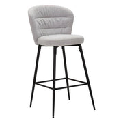 Sgabello da bar imbottito in tessuto con gambe in metallo set 2 pezzi - LOSANNA