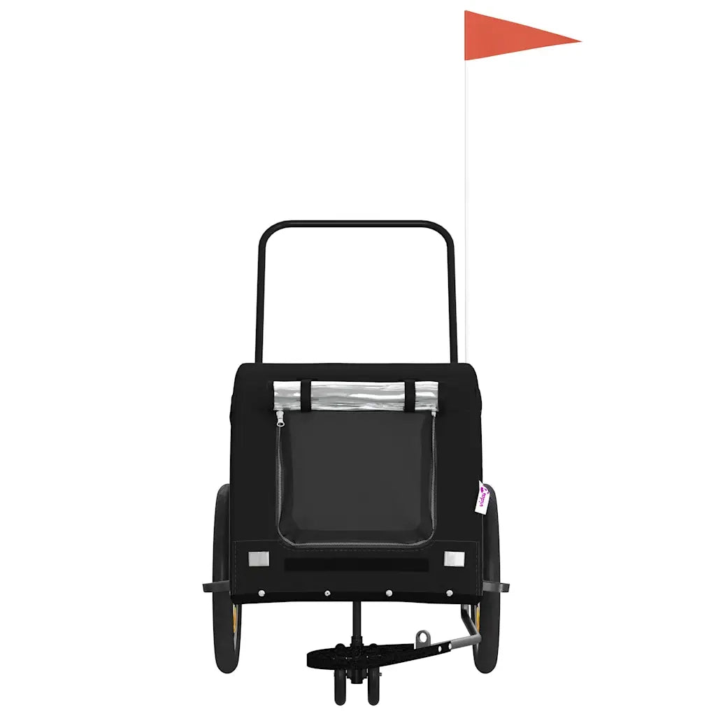 Rimorchio da Bici per Animali Nero Oxford e Ferro CFW3215185