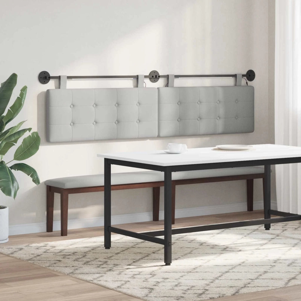 Testiera sospesa Con luce LED Grigio Nuvola Tessuto
