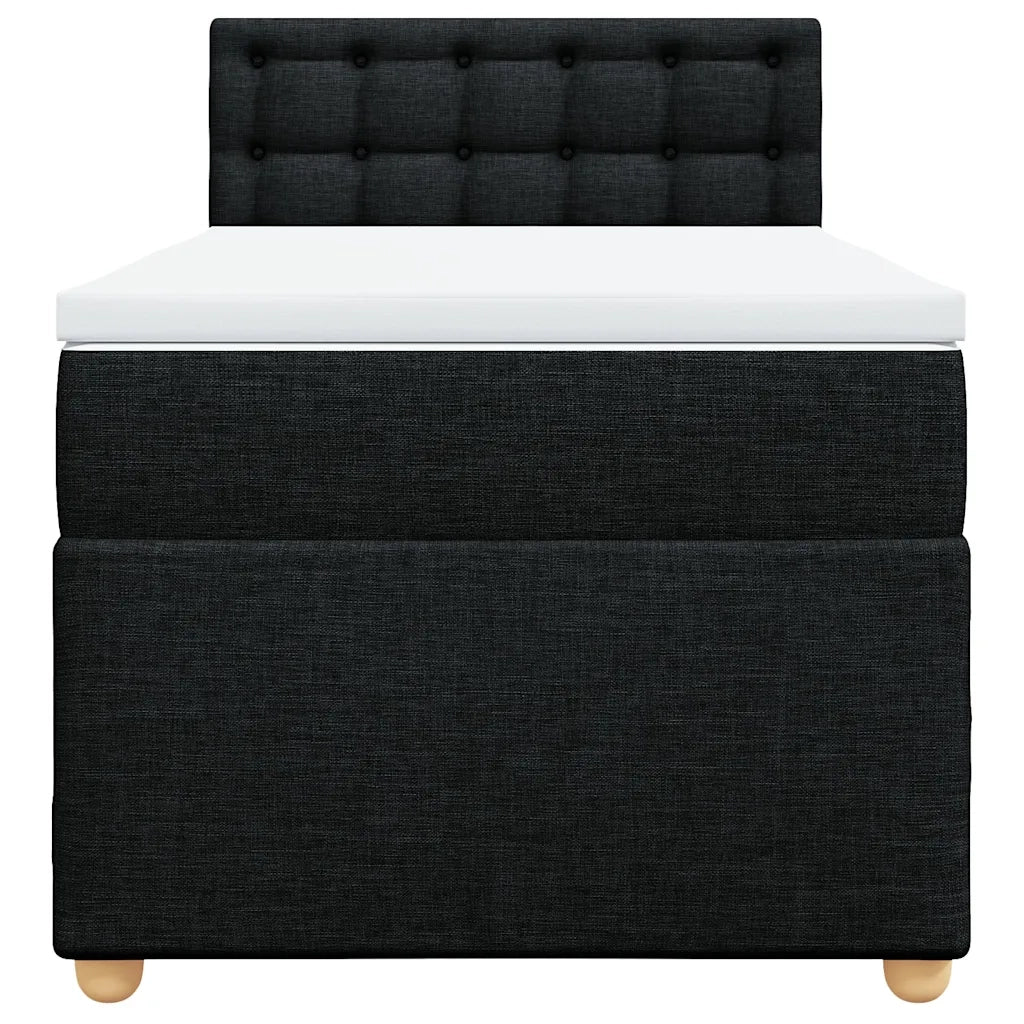 Giroletto a Molle con Materasso Nero 90x190 cm in Tessuto