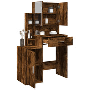 vidaXL Toeletta con Armadietto Rovere Fumo 80x35x132 cm