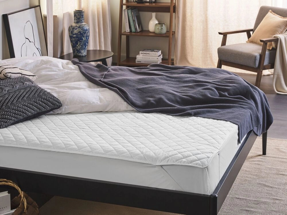 Proteggi materasso copri materasso trapuntato king 160 x 200 cm cotone japara bianco