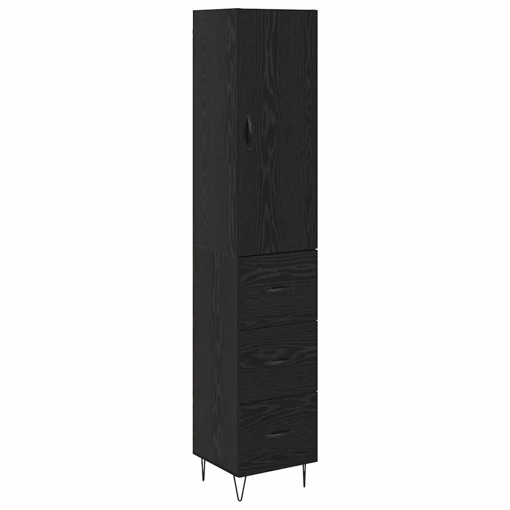 Credenza Rovere Nero 34,5 x 34 x 90 cm Legno multistrato 3402735