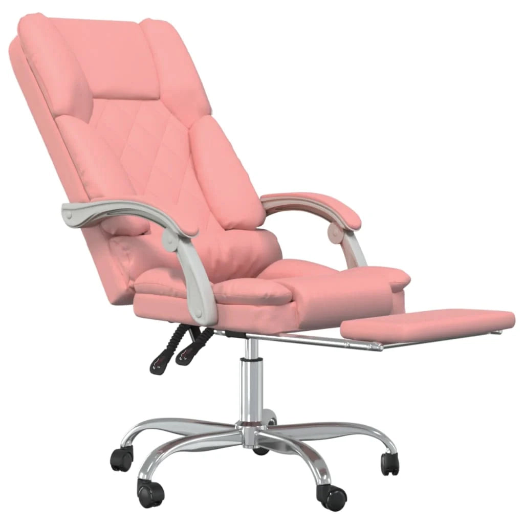 Poltrona da ufficio/studio reclinabile in similpelle rosa per massaggi 02_0025391