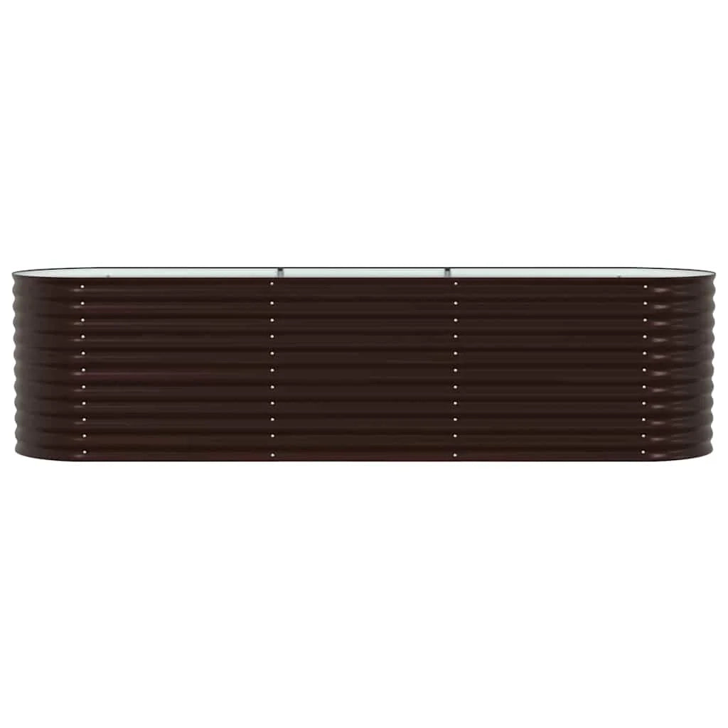 Fioriera rialzata moderna e minimalista 320 x 80 x 81 cm in acciaio marrone resistente codice 02_0058913.