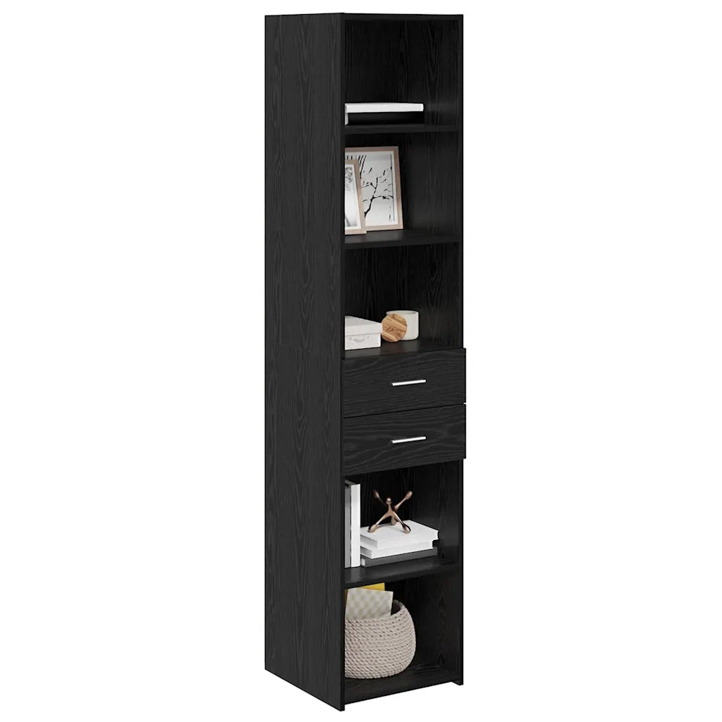Credenza-Buffet-Armadio da cucina Rovere Nero 40 x 42,5 x 185 cm Legno multistrato