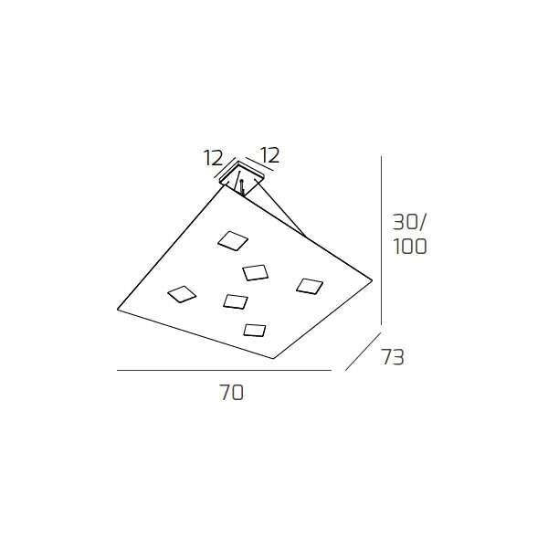 NOTE SOSPENSIONE 6 LUCI ATTACCO GX53 GRIGIO