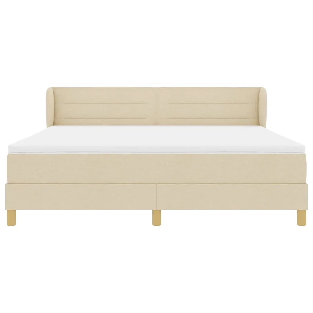 Letto a molle con materasso Crema 180 x 200 cm Tessuto 3340169