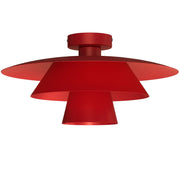Lampada da soffitto Plato 1 luce rossa metallo E27 Luminex