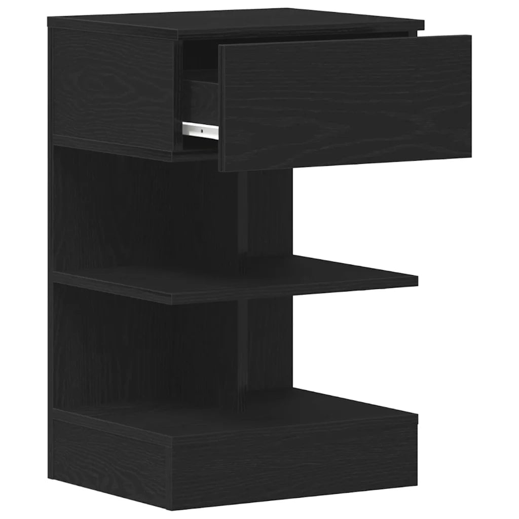 Armadio da Notte Rovere Nero 40 x 35 x 65 cm Legno multistrato 862699