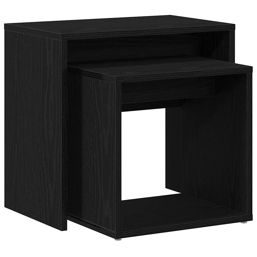 Tavolini da Salotto 2 pz Rovere Nero in Legno Multistrato