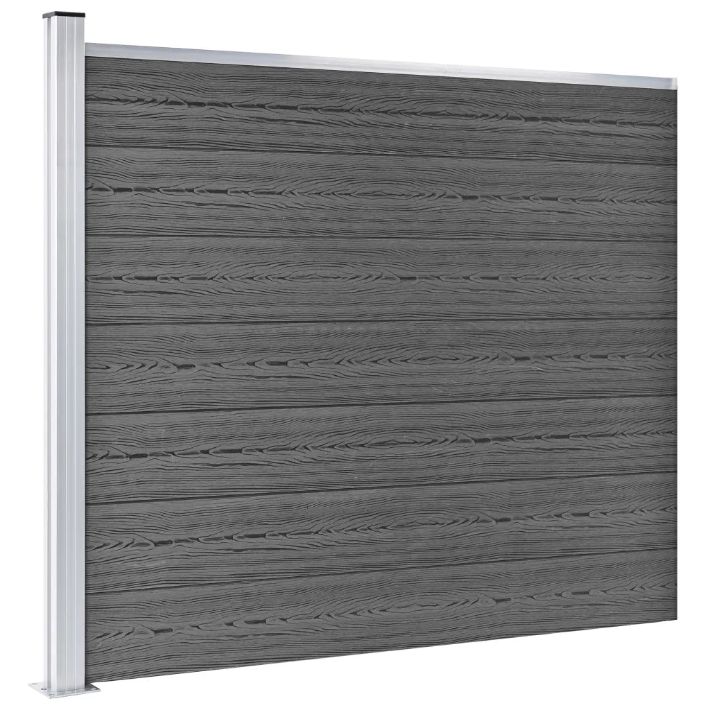 Set Pannelli di Recinzione in WPC 699x146 cm Nero