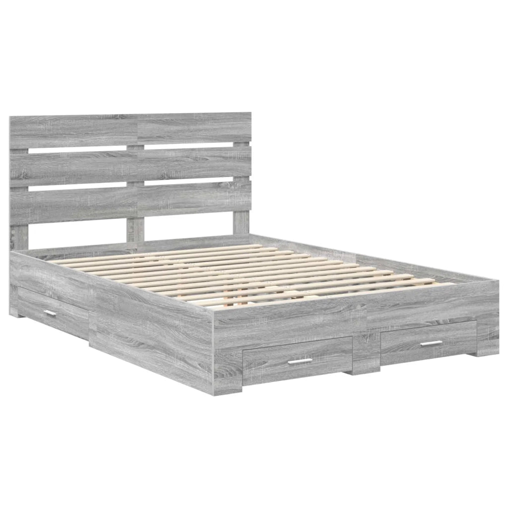 Struttura del letto con cassetto Grigio Sonoma 160 x 200 cm 3411956