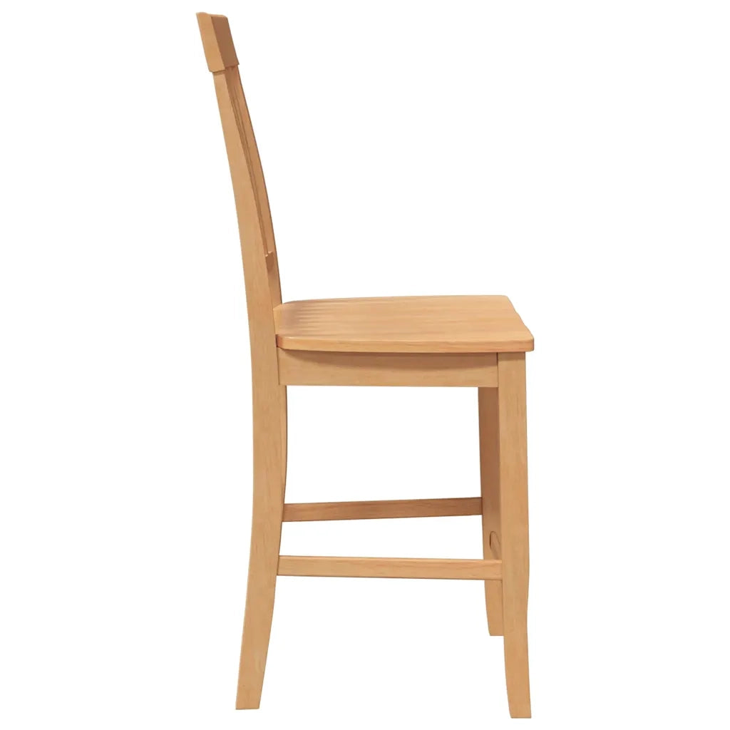 Sgabelli da Bar 2 pz Naturale Legno Massello di Hevea 4102571