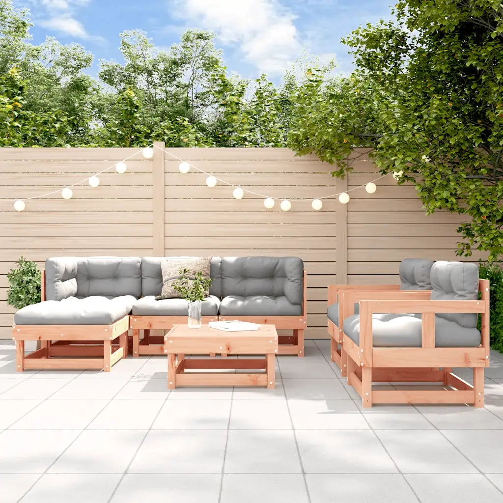 Set Divani Giardino 7 pz con Cuscini Legno Massello di Douglas 3185813