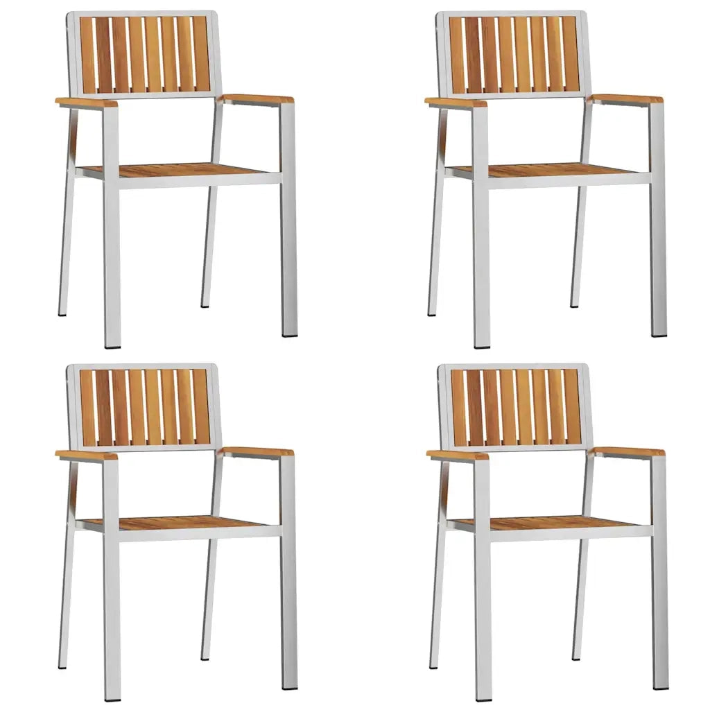 Sedia da Giardino 4 pcs Marrone Legno di Acacia Massello 42006202