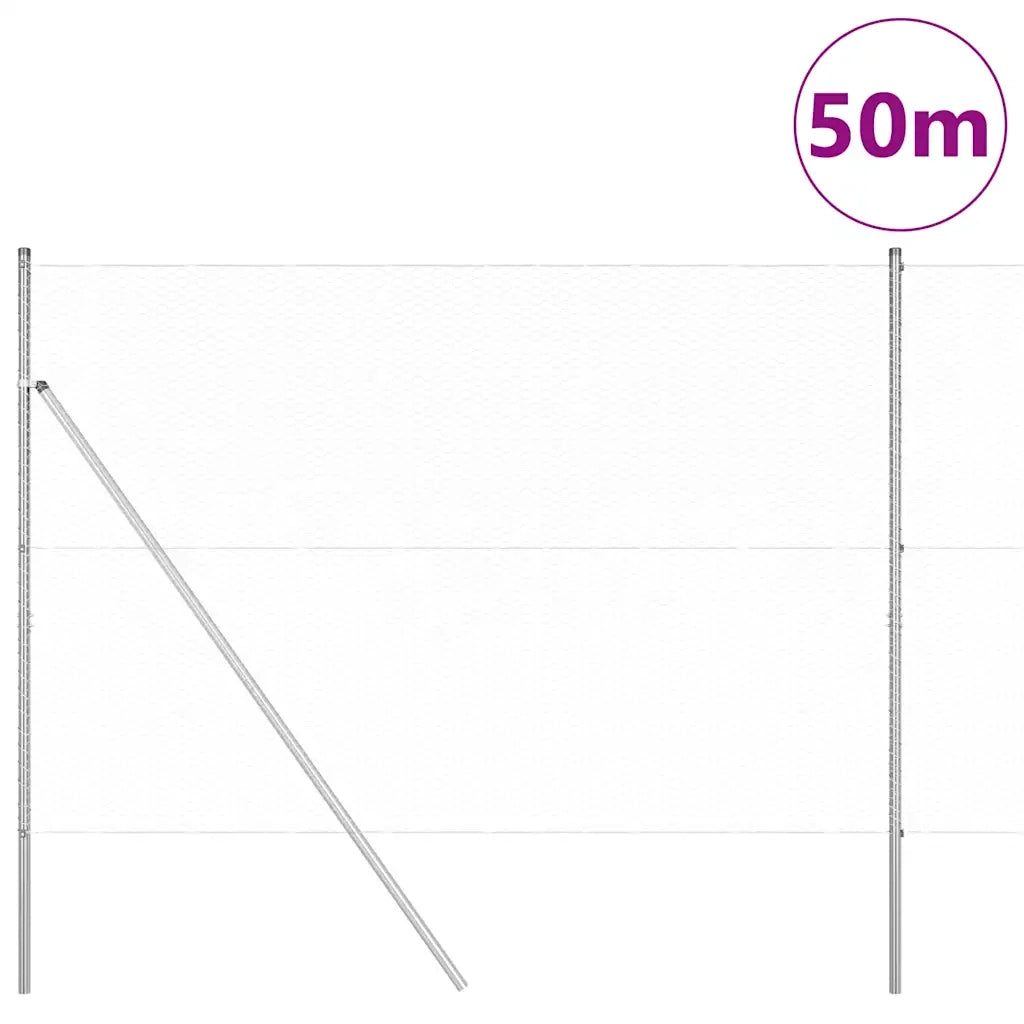 Palo della recinzione Argento 50 x 1,5 m (maglia da 25 mm)