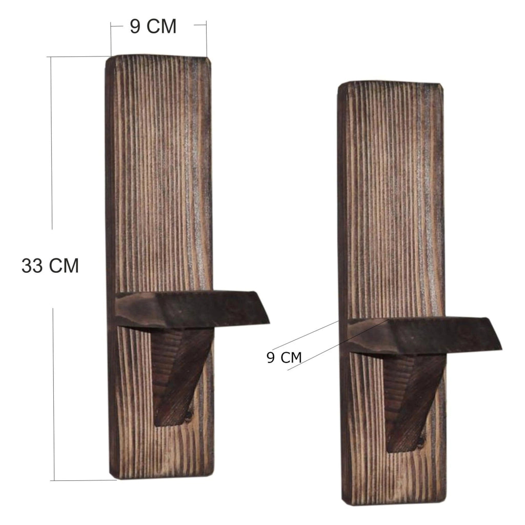 Seveso, Mensola 2 Ripiani, 33x9x9h cm Marrone Noce