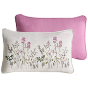 Set di 2 cuscini decorativi in tessuto di cotone bianco e rosa con motivo floreale, 30 x 50 cm