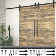 Kit di Binari per Porte Scorrevoli 2 pz 183 cm Acciaio Nero 3059844